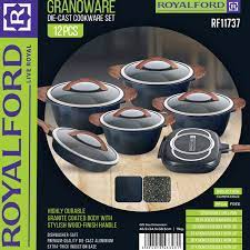 Royalford Granoware Die-Cast Cookware Set 12pcs Rf11737