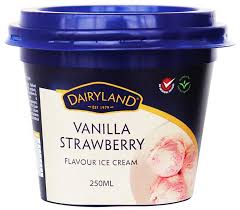 Dairyland vanilla strawberry flavour ice cream 250ml