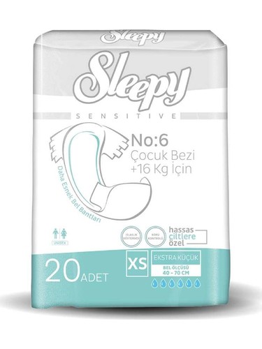 [A20165] Sleepy Sensitive Cocuk Bezi +16kg No:6 20adet