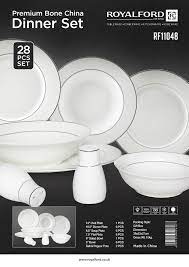 [A13975] Royalford Dinner Set 28pcs Rf11048