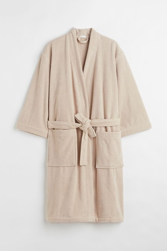 [A14595] Bathrobe (L) Beige Terry 137