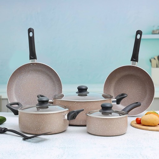 [A17133] Delcasa Aluminium Cookware Set 9pcs Dc1577bge F-K22