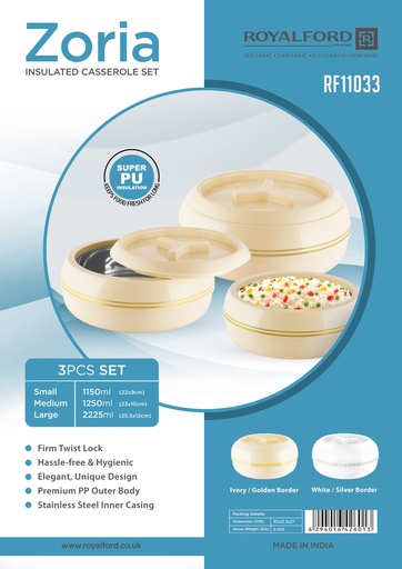 [A18070] Royalford Zoria 3pcs Set Rf11033 J-L21