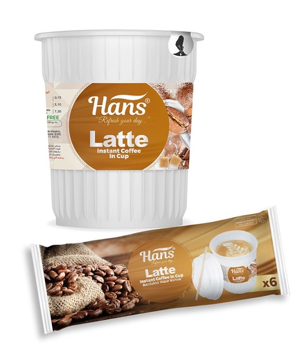[A21798] Hans latte instant coffee in cup 1pcs 20g