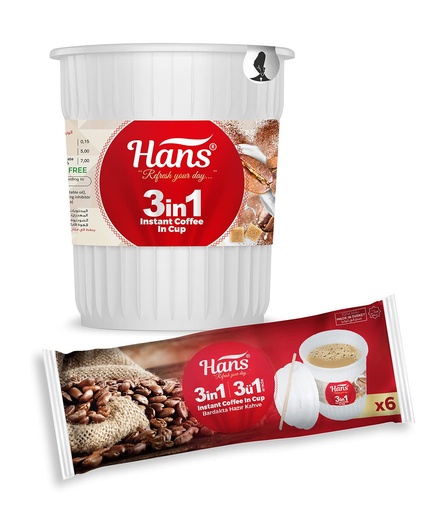 [A21847] Hans 3in1 Instant Coffee In Cup