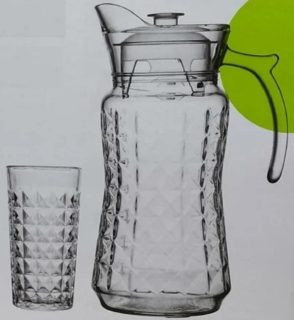 [A22267] Deli Glass Quaffing Drinking Ware YZH-33/L7 7pcs 1.7l