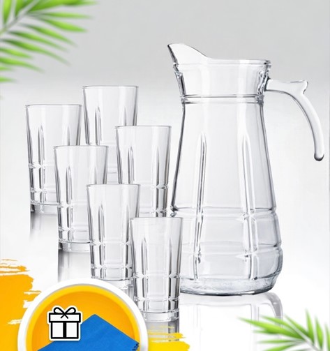 [A22261] Deli Glass Quaffing Drinking Ware YZH-36/L7 7pcs 1.7l