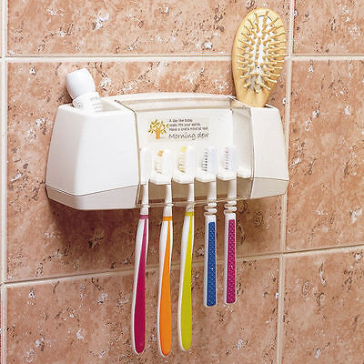 [A22919] PowerFul Suction Wall Toothbrush Rack