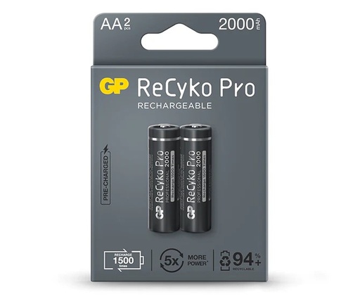 [A25048] Gp Recyko Pro Battery 2000mah Aa2 (2pc)