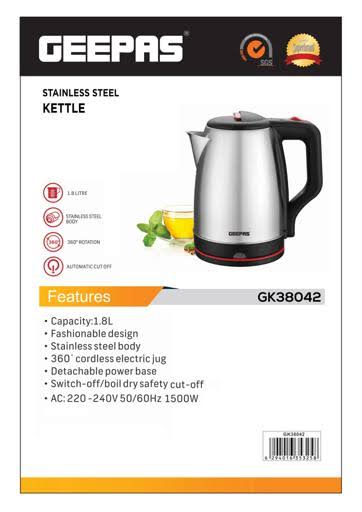 Geepas Stainless Kettle Gk38042