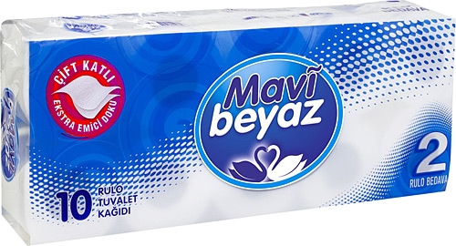 Mavi beyaz toilet paper 10rulo