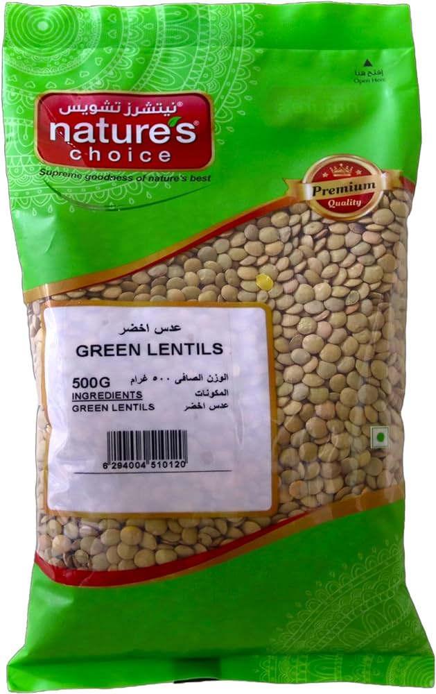 Natures choice green lentils 500gr
