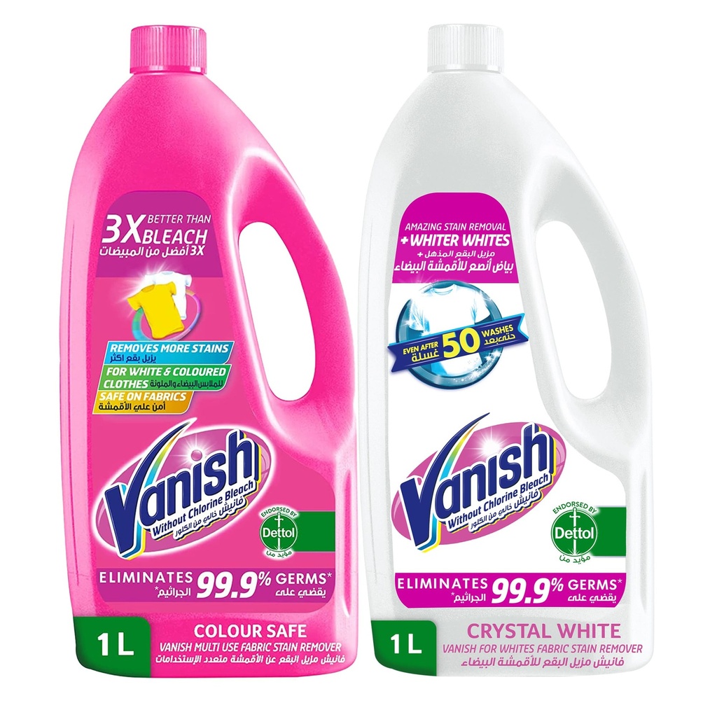 Vanish With Out Chlorine Bleach Pink&White Colour Safe 1l