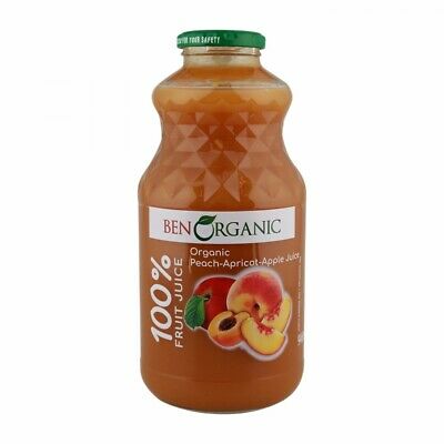 Ben organic peach-apricot-apple fruit juice 946ml