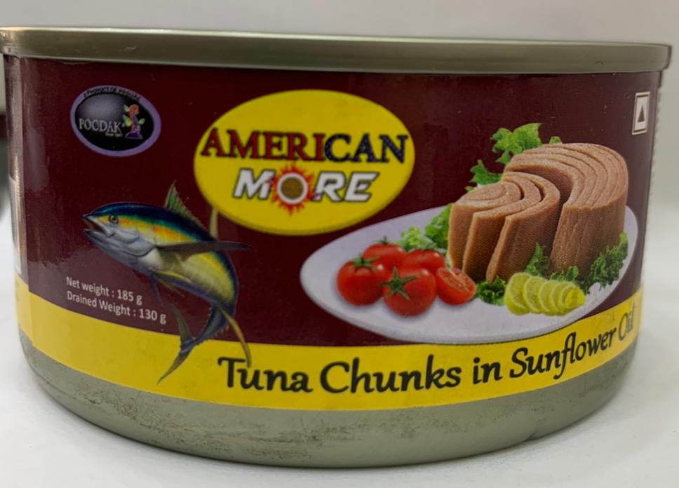 American More Tuna Chunks In Sunflower Oil 185g