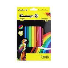 Flamingo Erasable Colour Pencils 12pcs F-540