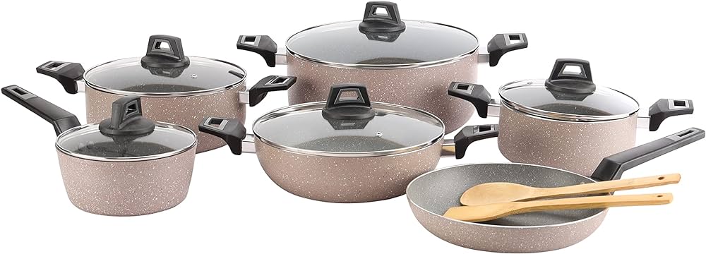 Delcasa emerald cookware set 13pcs dc2283 f-e23
