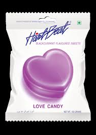 Hartpeat blackcurrant flavoured sweets love candy wt 150gr