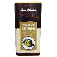 La Mira Pistachio With Kunafa Dark Chocolate Bar 100g