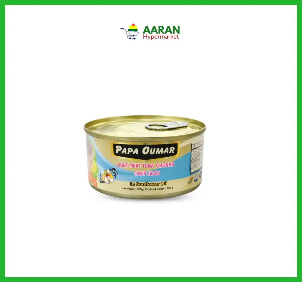 Papa Omar Light Meat Tuna Chunks In Sunflower Oil 185g