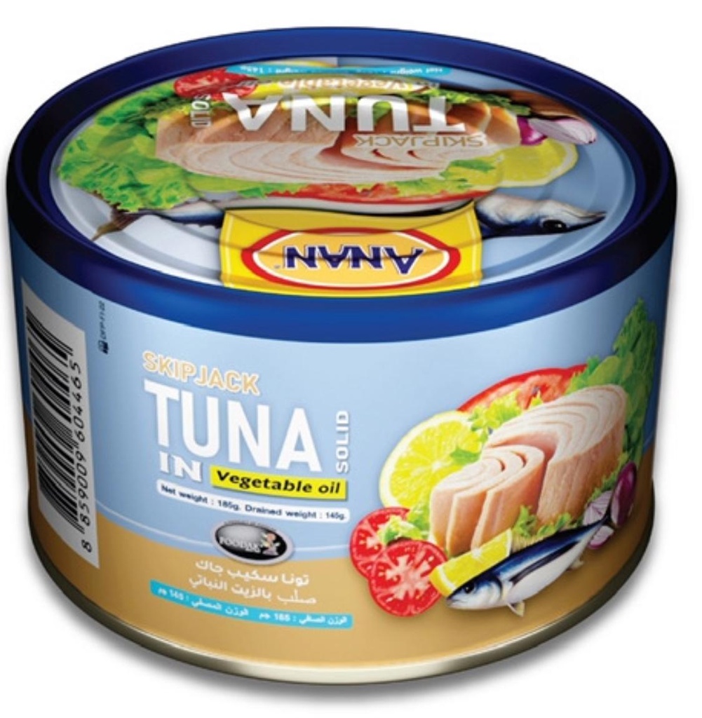 Anan Skip Jack Tuna In vegetable oil 185g