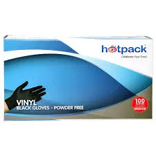 Vinyl Black Gloves Powder Free 100pc