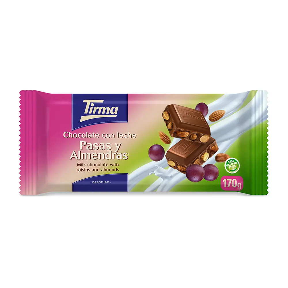 Tirma chocolate pasas y almendras 170g   