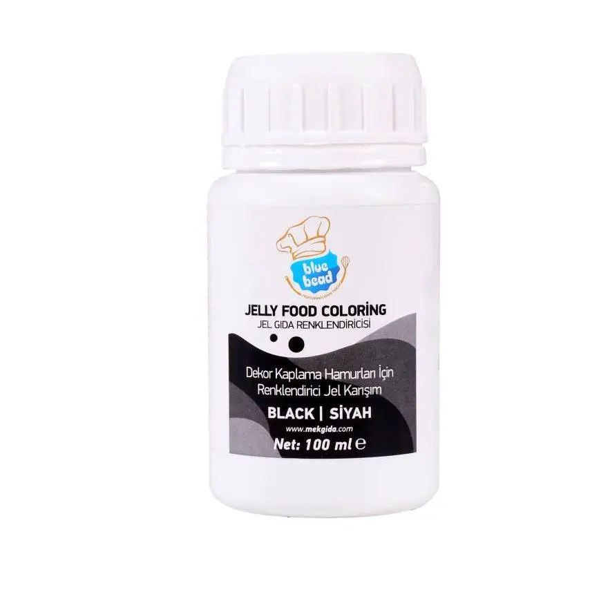 Blue bead jelly food coloring black siyah 100gr  