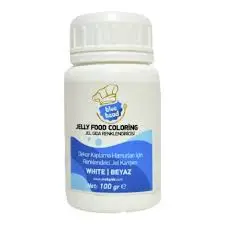 Blue bead jelly food coloring white beyaz 100gr  
