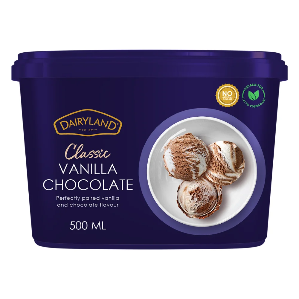 Dairyland Deluxe Vanilla Chocolate Ice Cream 500ml