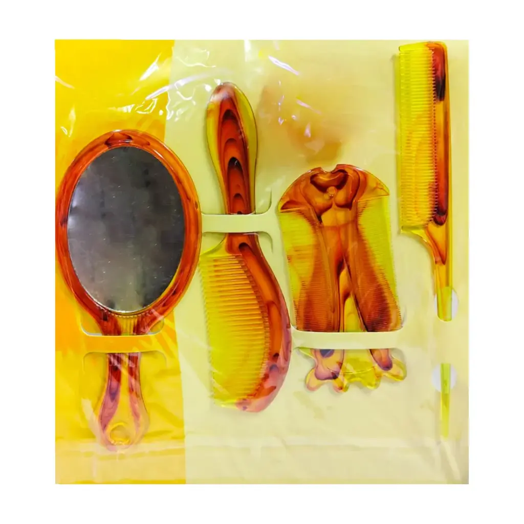 Daimeijia Hair Styling Comb Set With Elegant Mirror 4 Pcs