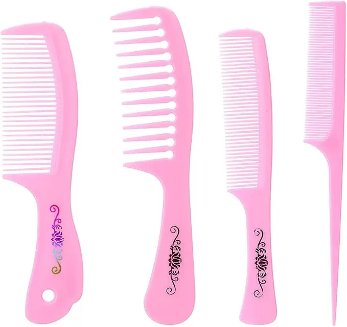 4-piece plastic hair styling comb sets