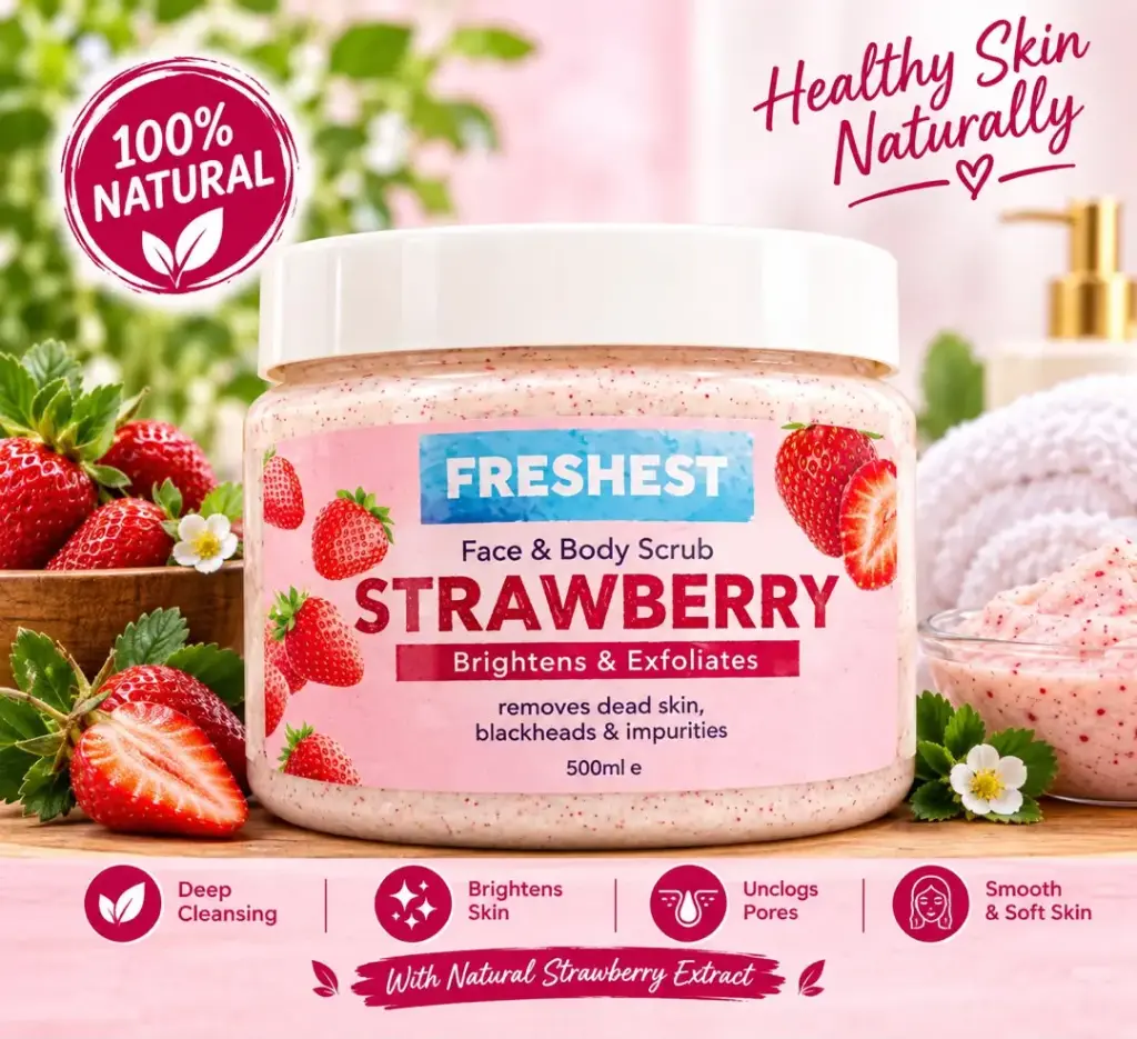 Freshest face& body scrub strawberry 500ml