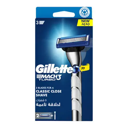 [A00072] Gillette Razor Mach3 Turbo + 2 Refill Blades