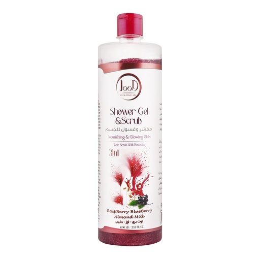 [A05829] Jood shower gel & scrub raspberry blueberry 1000ml