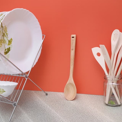 [A09818] Royalford rubber wood serving spoon RF9790