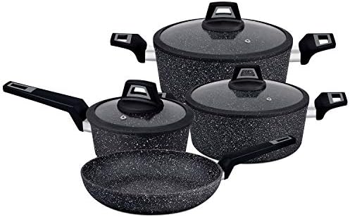 [A13911] Royalford Black Chefart Cookware 7pcs Rf9557