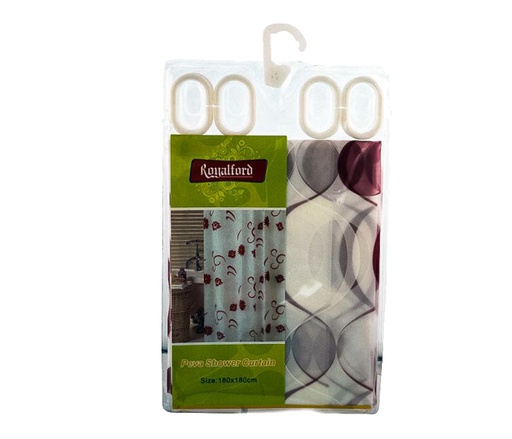 [A14029] Royalford Peva Shower Curtain 180x180cm Rf4685
