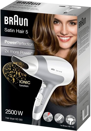 [A14848] Braun Satin Hair 5 Power Ionic Dryer Hd580