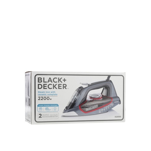 [A14968] Black+Decker Steam Iron With Ceramic Soleplate  X2050-B5