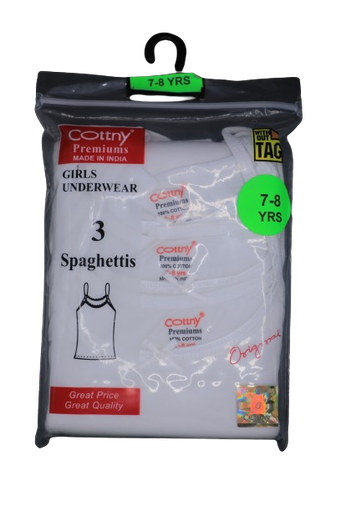 [A15222] Cottny Premiums Girls Underwear 3Spaghrttis 7-8yrs
