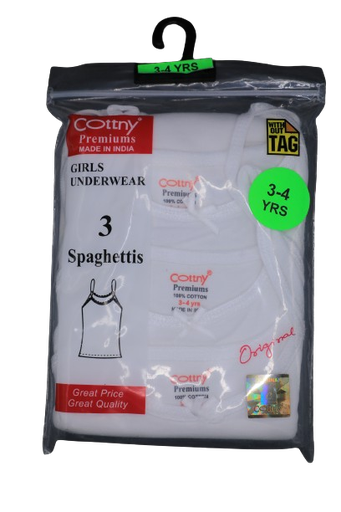 [A15239] Cottny "Premiums Grils Underwear 3spaghettis 3-4yrs
