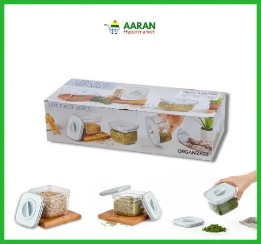 [A15853] Storage Container 3pcsx0.5liter Code:8130-5