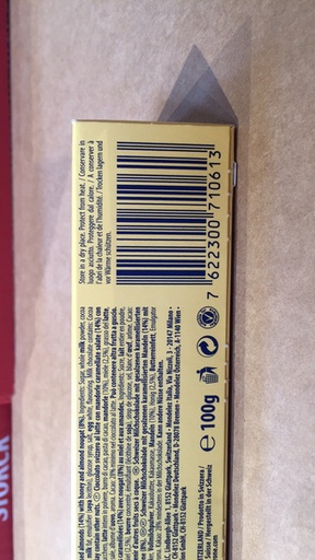 [A16348] Toblerone established crunchy almond e100g