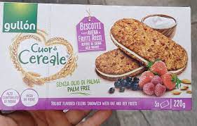 [A16455] Gullon cuordi cereale biscotti fruit rossi 220g