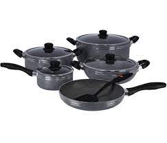 [A17132] Delcasa Granite Coated Cookware Set 10pcs Dc1889bge F-D23