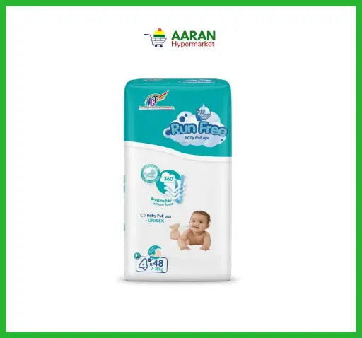 [A18726] Run Free Baby Diaper Pull Up No-4l 7-18kg  48pcs (Al-Khaliij)
