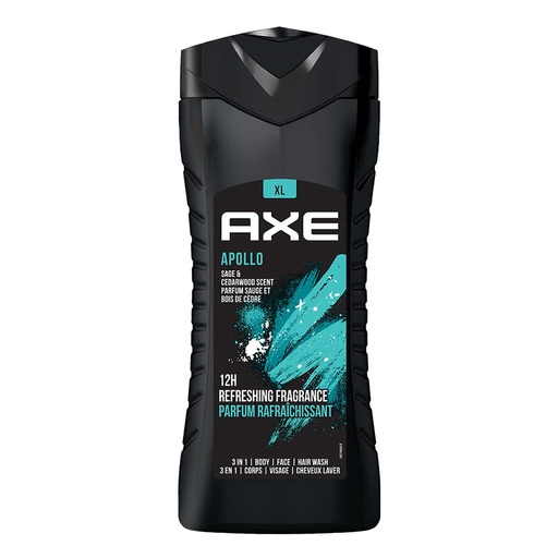 [A21408] Axe Apollo Refreshing Fragrance 3in1 400ml