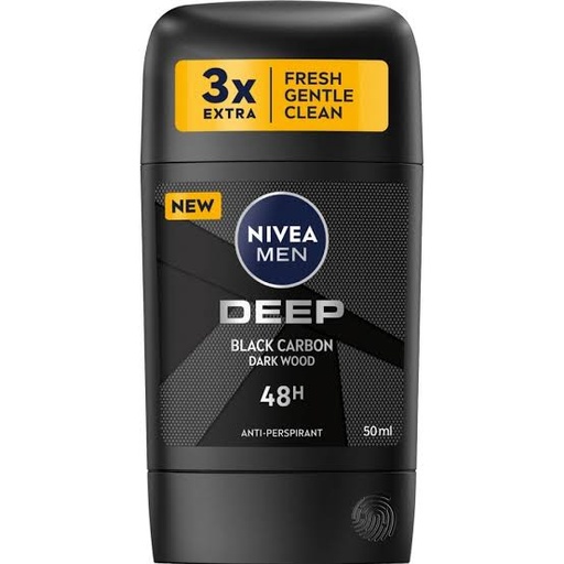[A21265] Deo Nivea Stick Men Deep Black Carbon Dark Wood 50ml