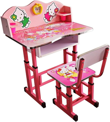[A22066] Education table w/chair+clock ASB:W709